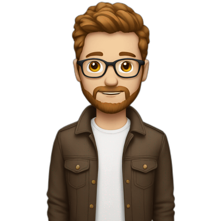 white man hipster brown hairwithout glasses emoji