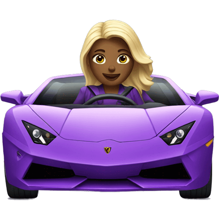  woman driving a purple Lamborghini emoji