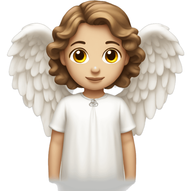 Little angel white girl with brown hair emoji