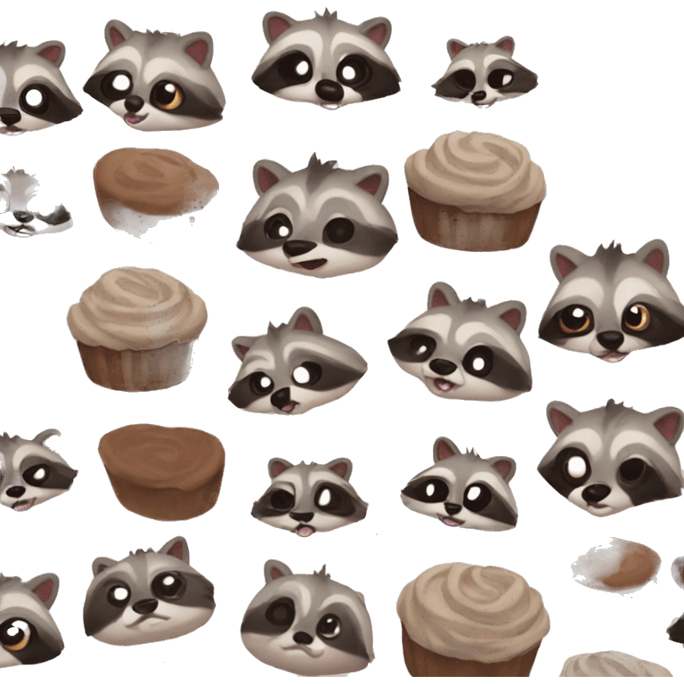 Raccoon cake aesthetic emoji