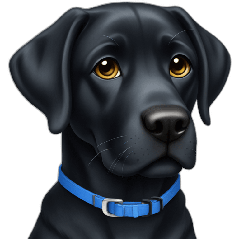 Black Labrador with blue collar emoji