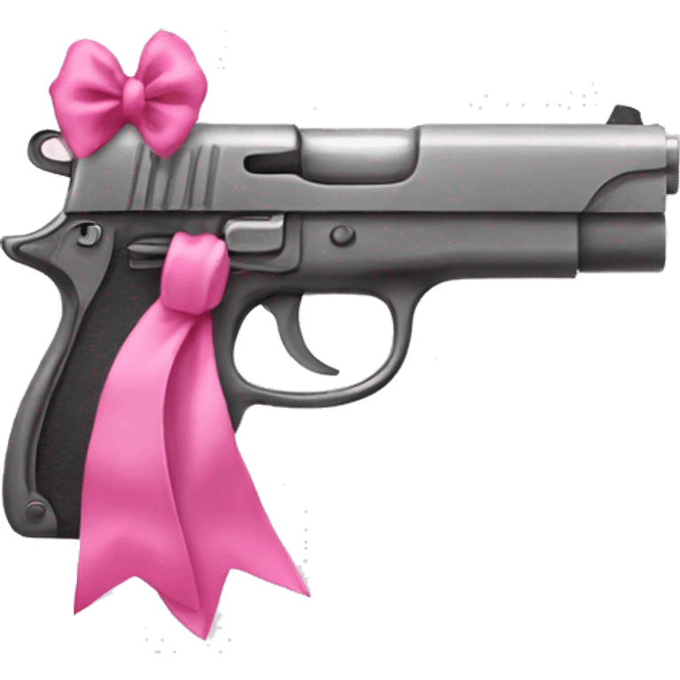 pink pistol with  pink bow emoji