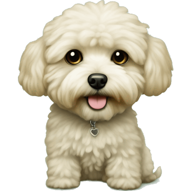 maltipoo dog on green loveseat emoji