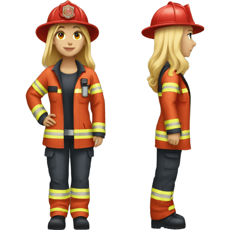 fullbody wear firefighter uniforms blonde woman  emoji