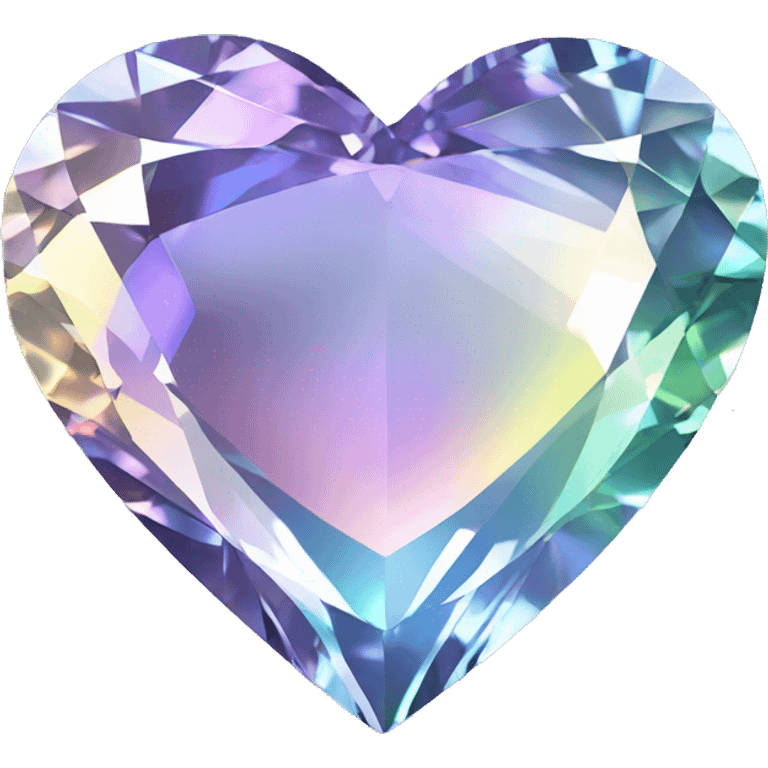 Heart shaped 56-carat iridescent diamond emoji