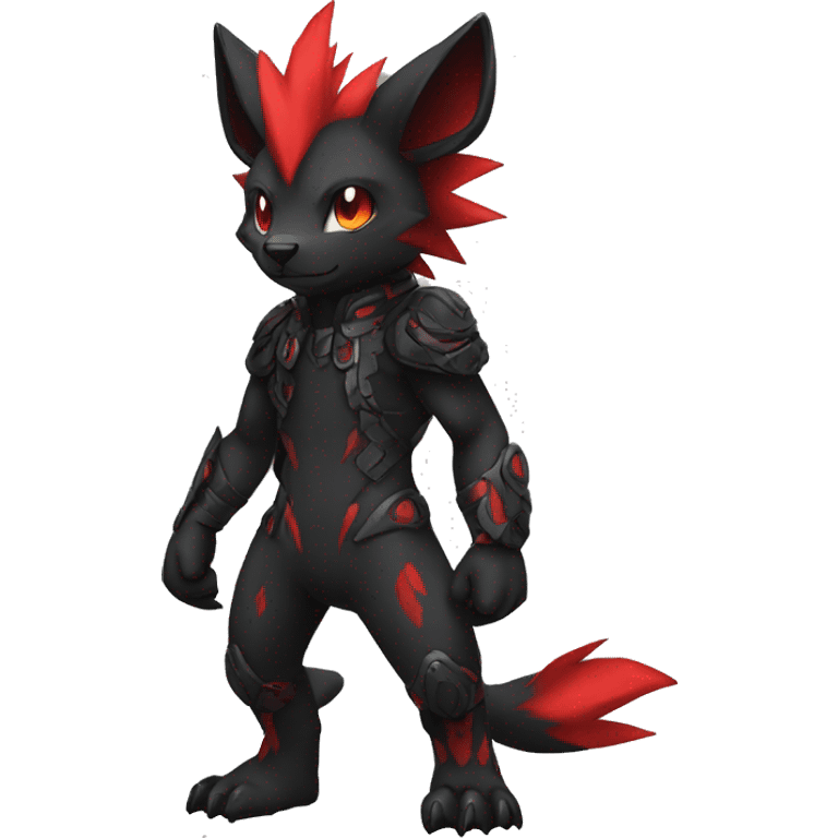 cool edgy black red animal hybrid Fakemon full body emoji