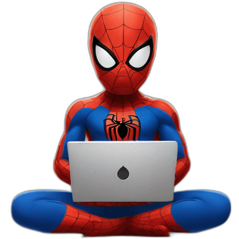 Spiderman working on a laptop emoji