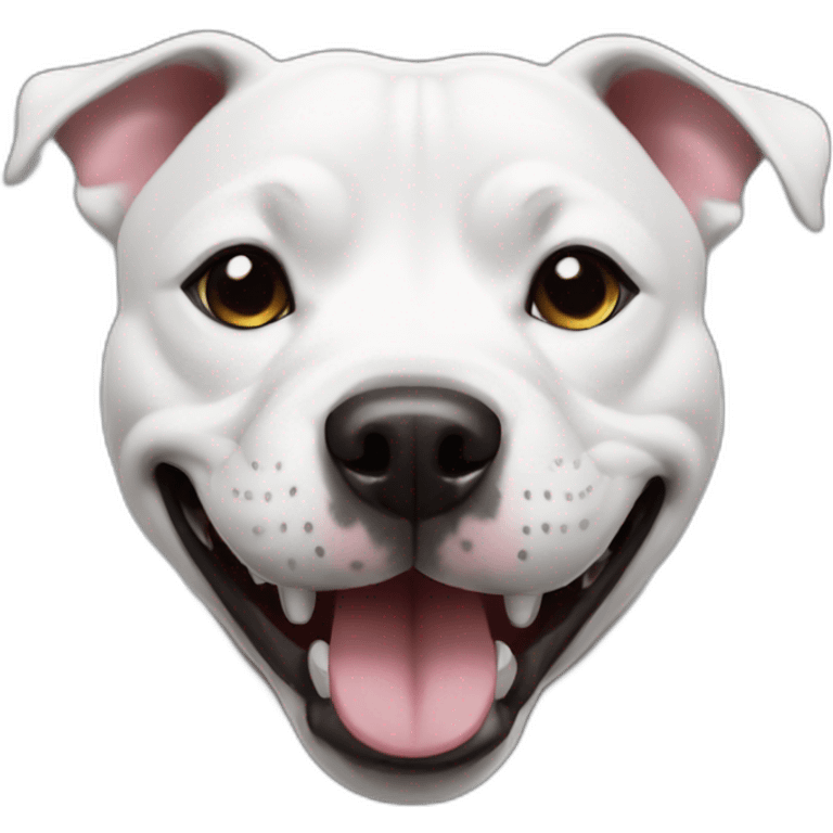 Black white Staffy smile emoji