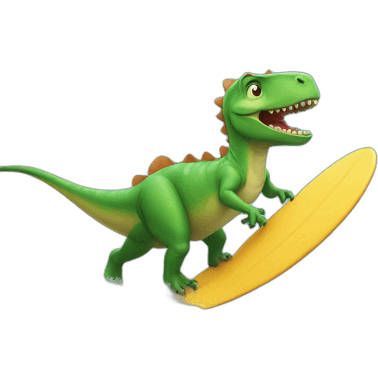 dino surfing emoji