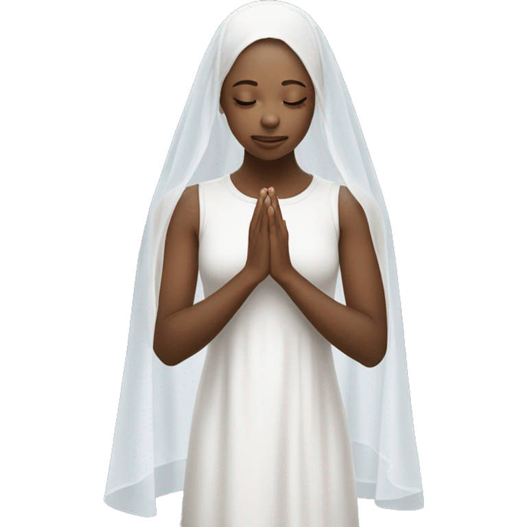 Girl praying for with white veil  emoji