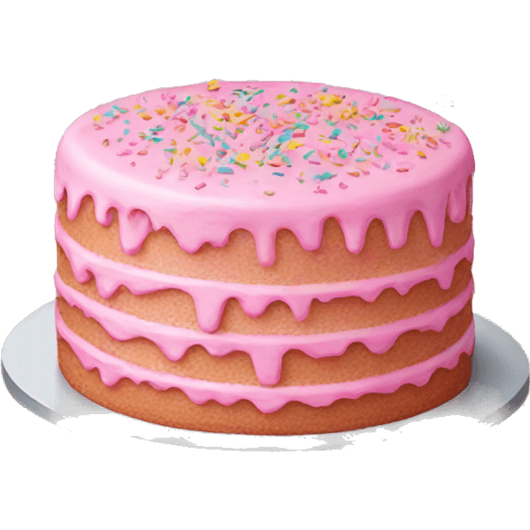 Pink cake with sprinkles emoji