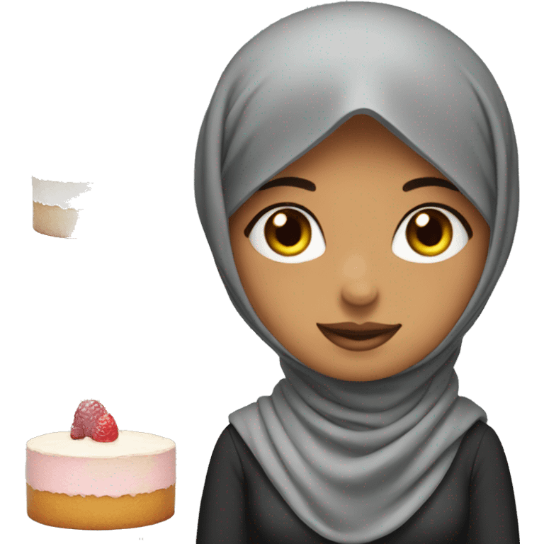 Hijab Girl making cake emoji