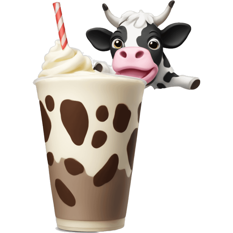 flying cow drinking a milkshake  emoji