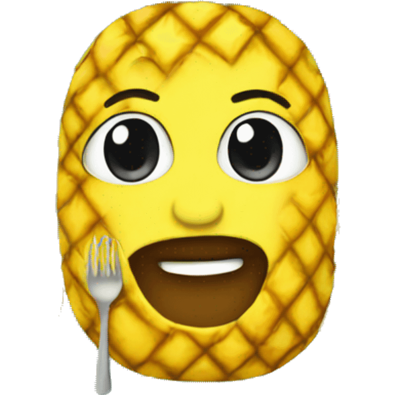 Franci eating a pineapple emoji