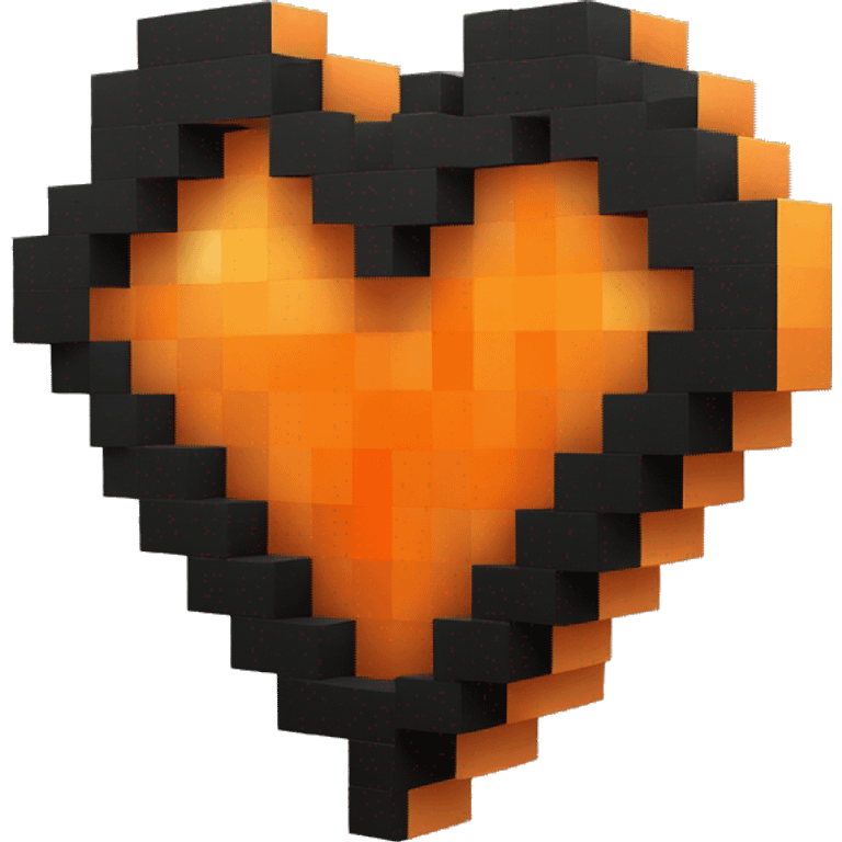 minecraft heart half orange half black emoji