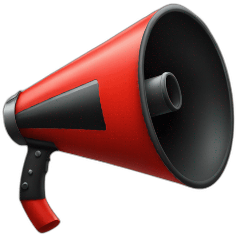 red-black megaphone emoji