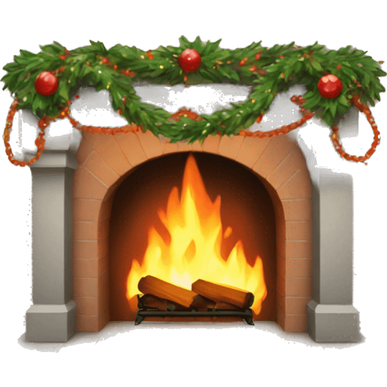 Fireplace with garland emoji