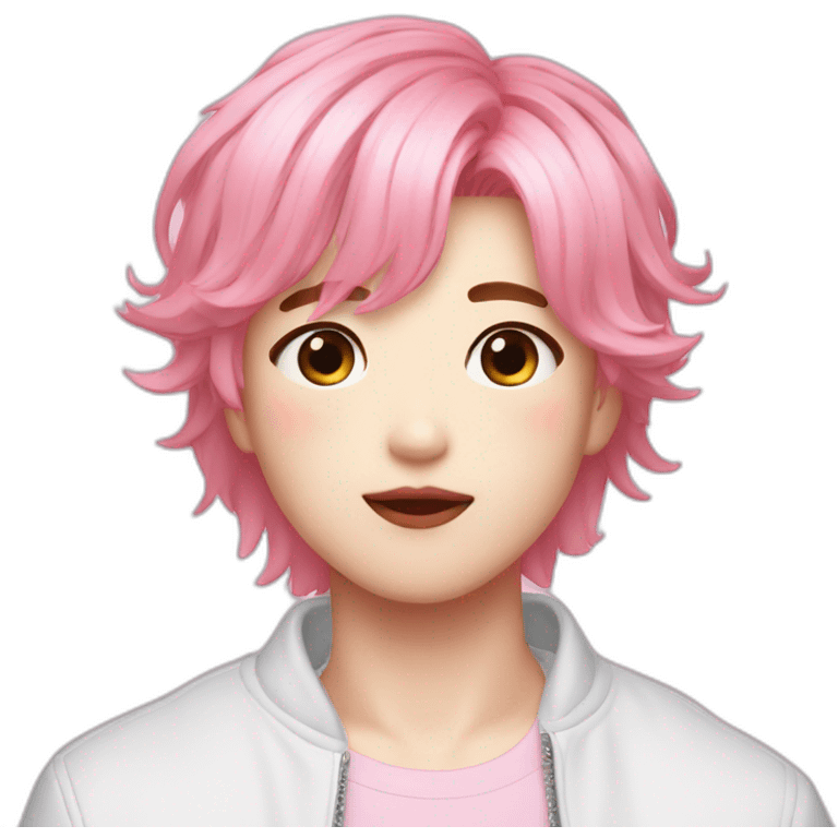 Jimin from bts pink hair emoji