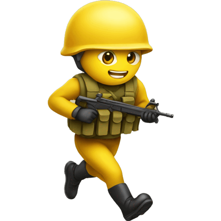 emoji yellow solider running emoji