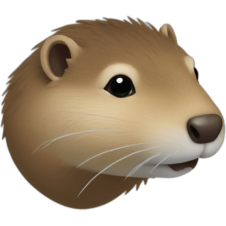 Nutria head with a heart emoji