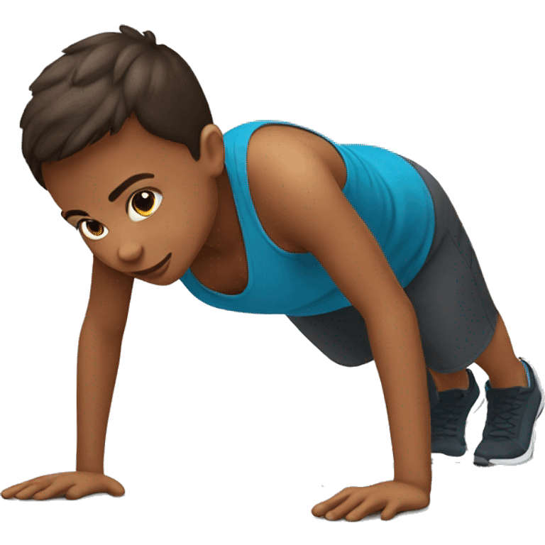 child doing push ups emoji