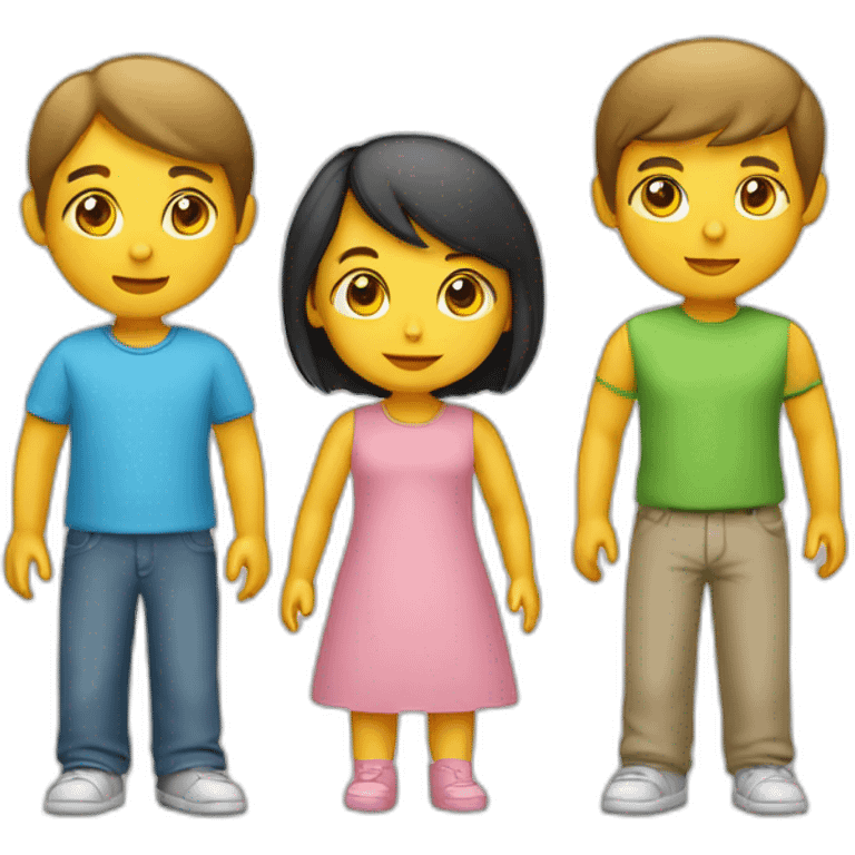 Familia 4 personas niña niño emoji