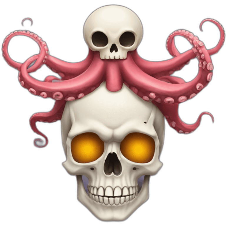 Skull with octopus on his head emoji