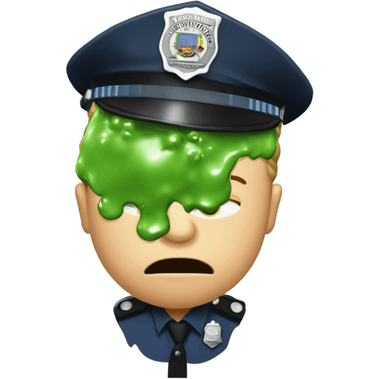 Police officer puking green sludge emoji