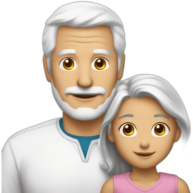 white-haired father and daughter emoji