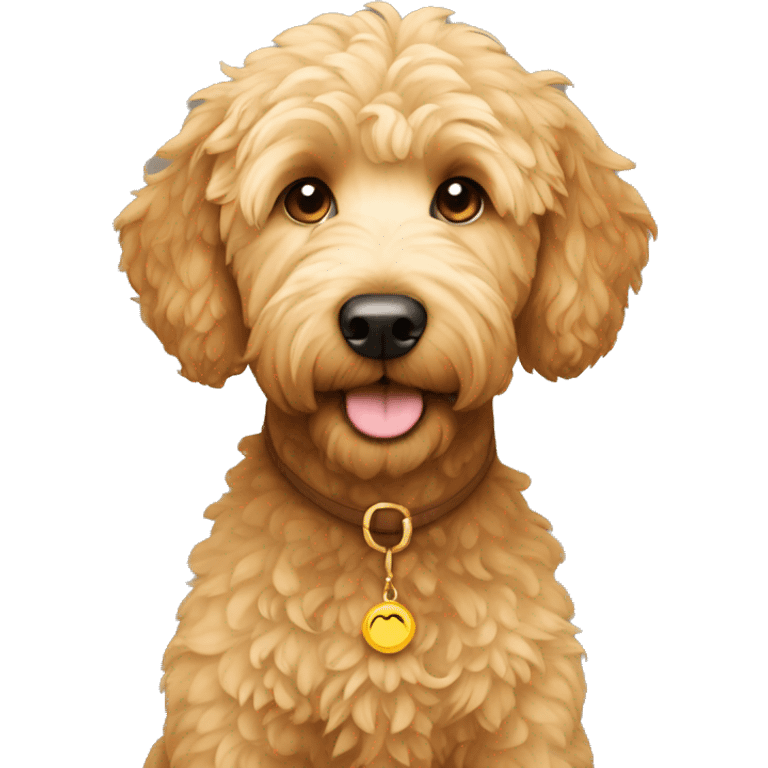 Golden doodle with short hair girl emoji