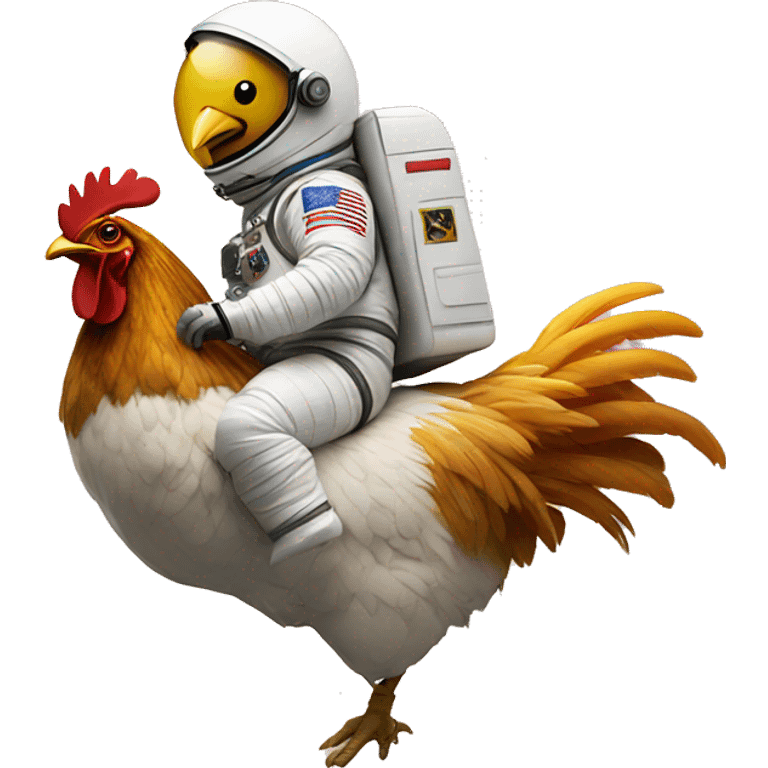 astronaut riding a chicken emoji