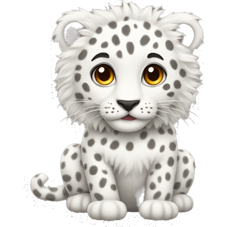 white fluffy leopard emoji