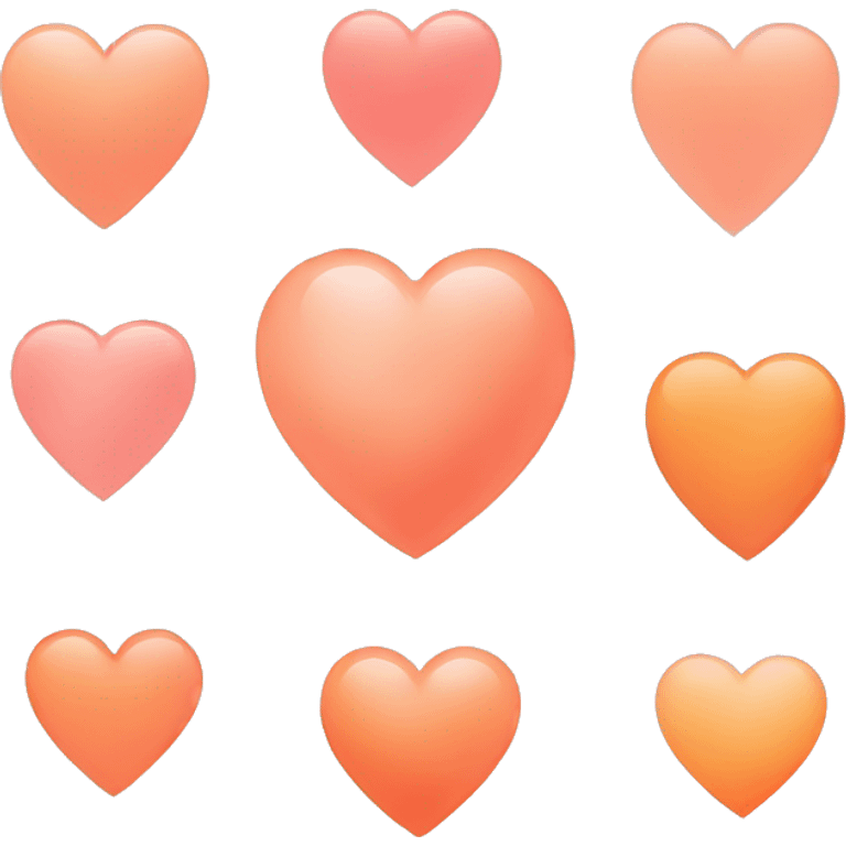 heart, peach color, delicate style, high quality emoji