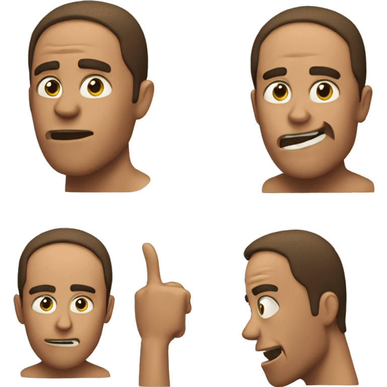 guy with his hand pointing to jaw and jaw is really sharp and strong emoji