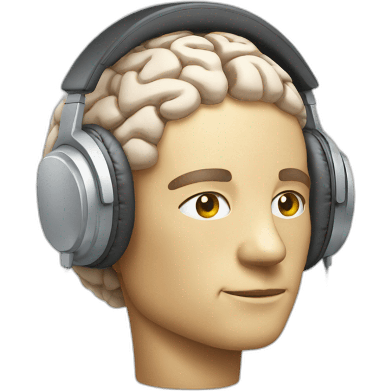 brain headphones chill emoji