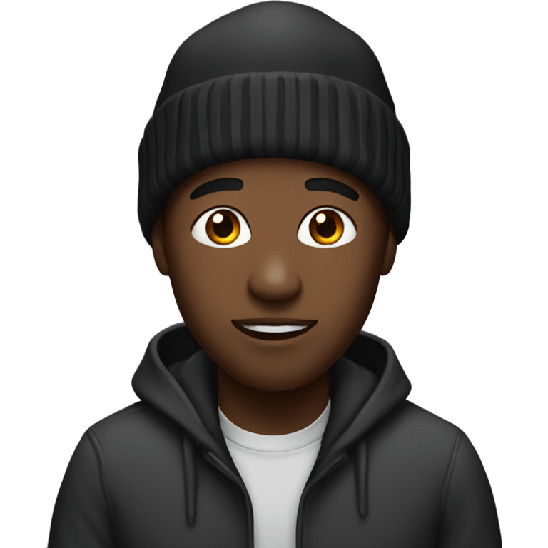 A black guy with a beanie emoji