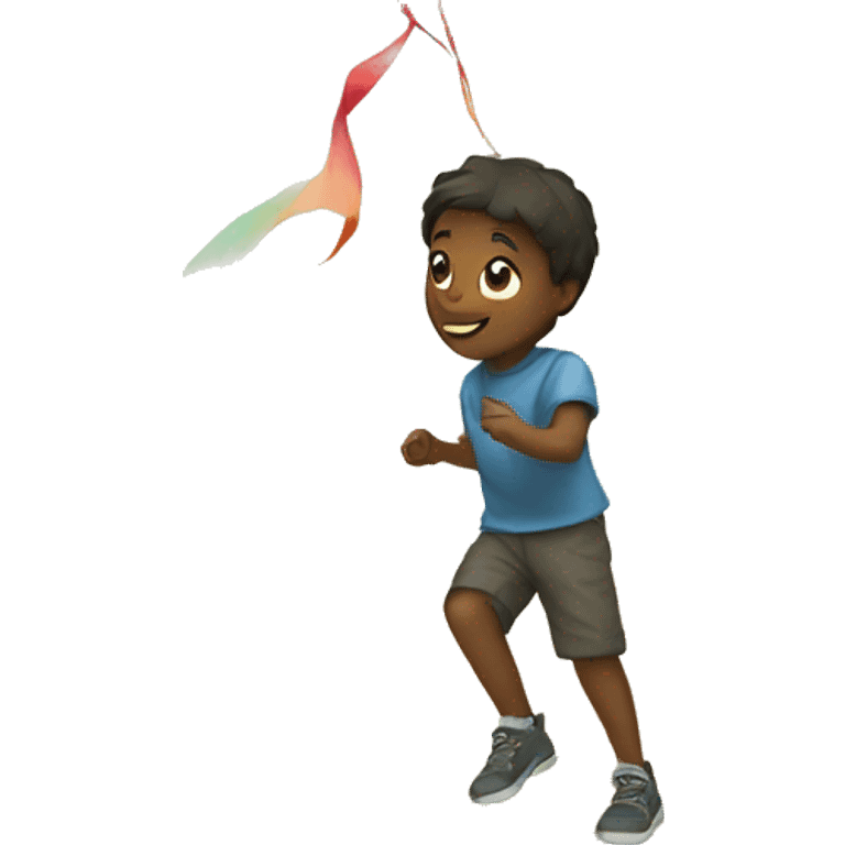 Boy playing with kite  emoji