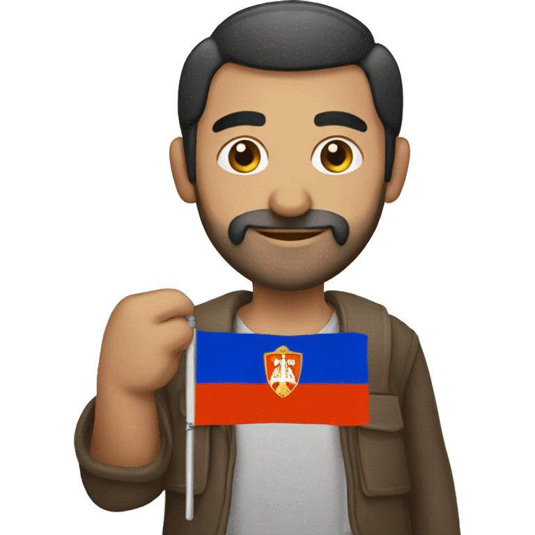 Armenian man holding the Armenian flag emoji