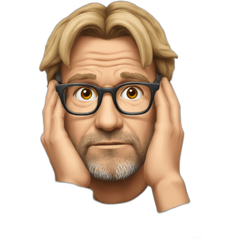 jurgen klopp resting head on hands emoji