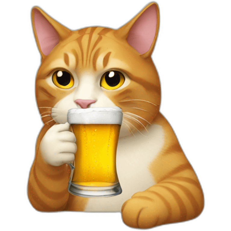 Cat drinking beer emoji