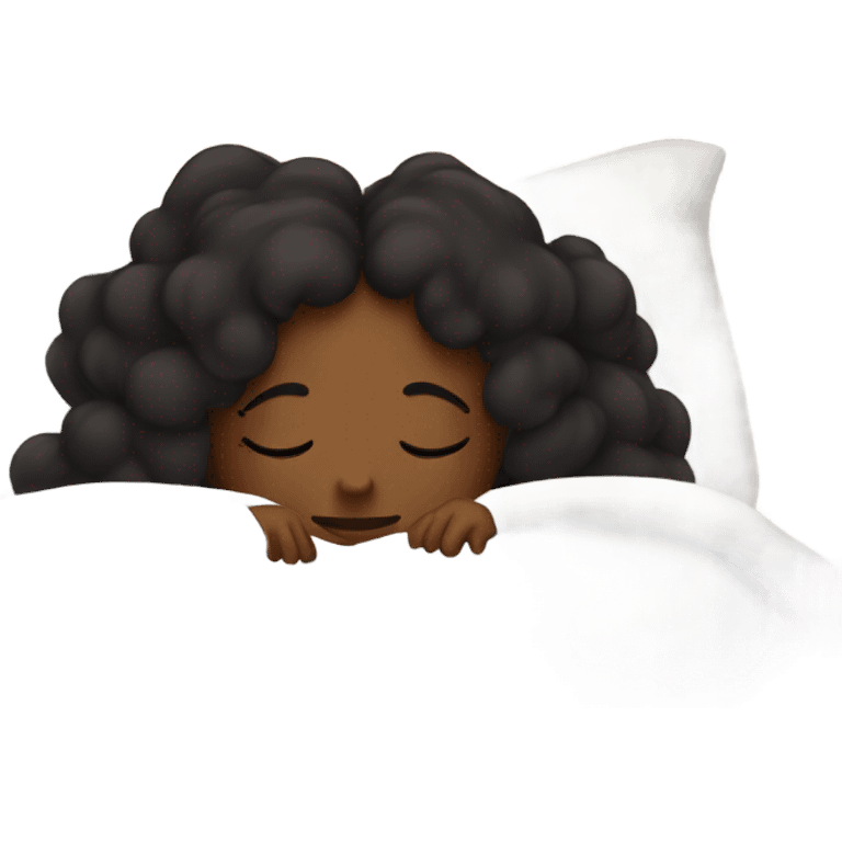 black girl in bed sleeping  emoji