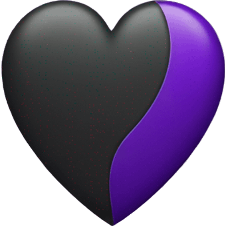 Half black half Purple Heart emoji