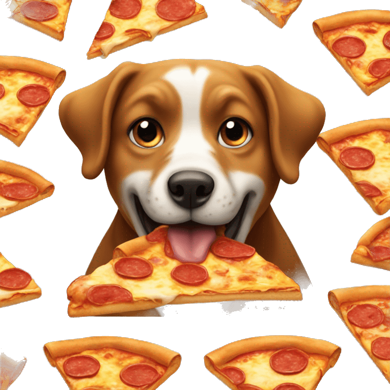 Dog eating pizza  emoji