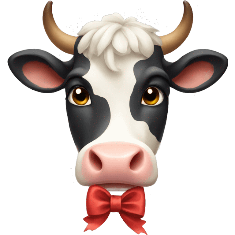 Cow with bow emoji