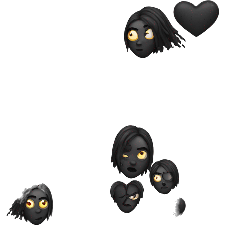 black goth heart emoji