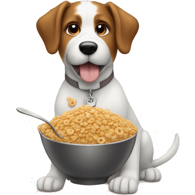 Dog eating cereals  emoji