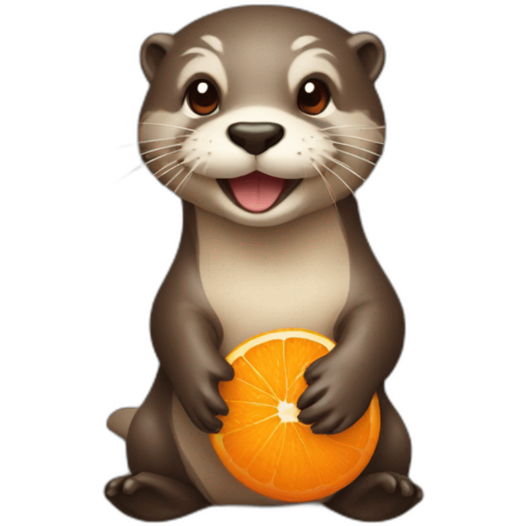 otter with orange emoji