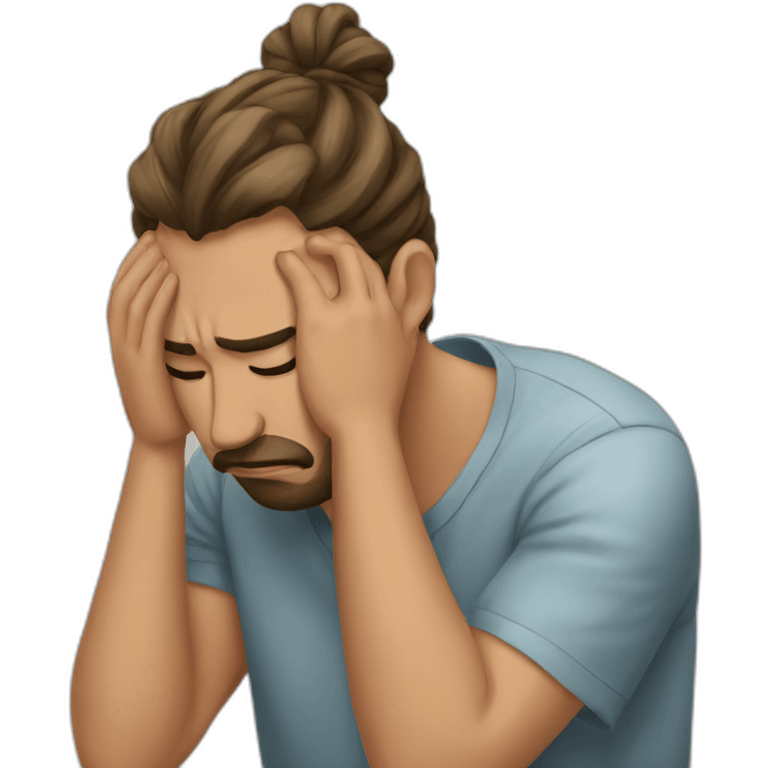 Facepalm man with bun emoji