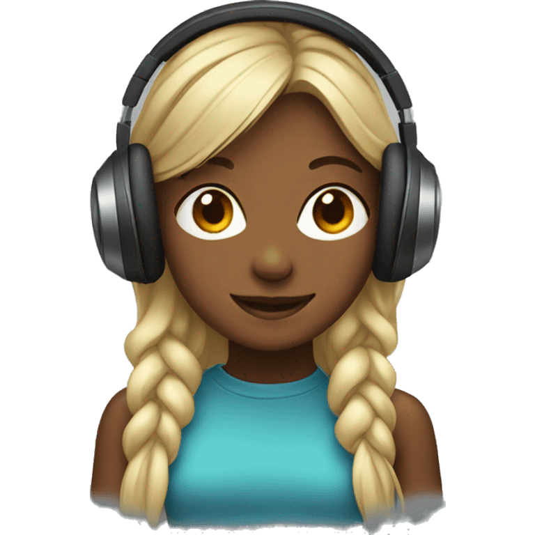 girl with headphones emoji