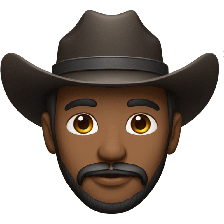 Homem negro gordinho com barba e olhos pequenos com chapéu de cowboy rosa  emoji